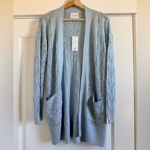 Pink Rose Women's Sky Blue Knit Cardigan